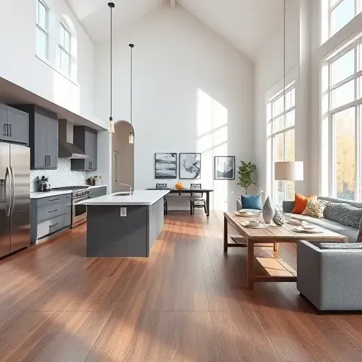 Modern open-concept living space in Carlisle OH featuring elegant design, natural light, and stylish decor elements.