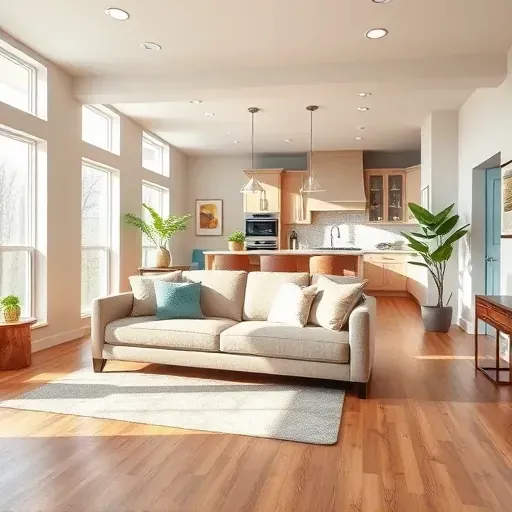 Modern Finneytown OH interior remodeling project with open living space, natural light, and stylish kitchen.