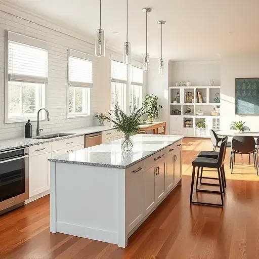 Contemporary kitchen remodel in Middletown, OH, featuring a central island, stainless appliances, and custom cabinetry.