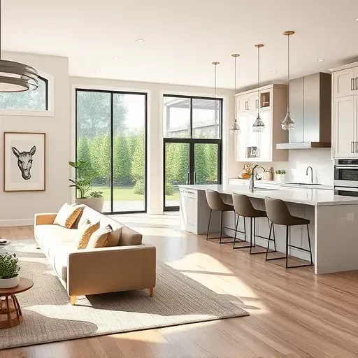 Completed remodeling project in Trenton OH featuring contemporary interior design with an inviting open-plan living space.