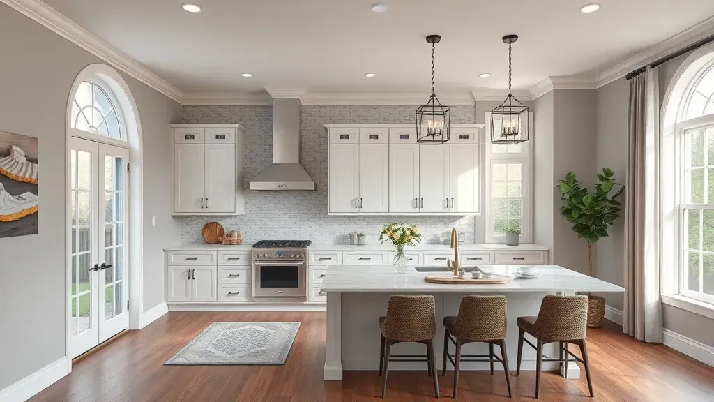 Remodeling in Montgomery, OH showcasing a modern kitchen with sleek designs and bright colors.