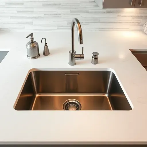 Modern West Chester kitchen with a stainless steel undermount sink, quartz countertop, and sleek fixtures