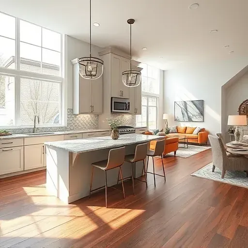 Modern kitchen remodel in Miamisburg OH with elegant cabinetry, granite countertops, and spacious layout filled with light.
