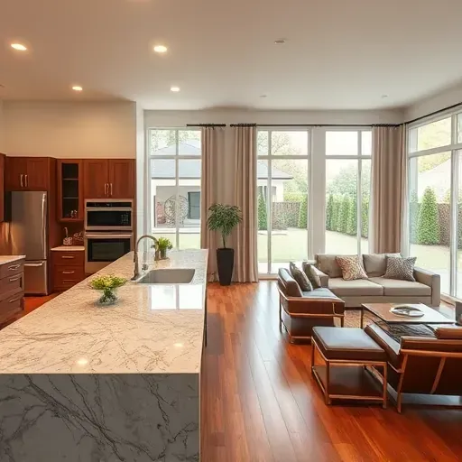 Modern open-concept living space in Sharonville, OH with sleek kitchen, elegant dining area, and cozy living area.