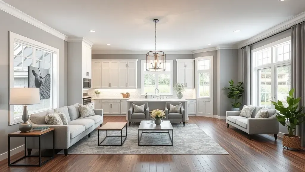 Remodeling in Liberty Township, OH showcasing a modern kitchen design and open layout.