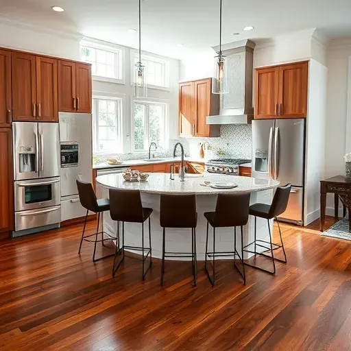 Modern kitchen remodel in Glendale OH featuring sleek appliances custom cabinetry and elegant design elements.