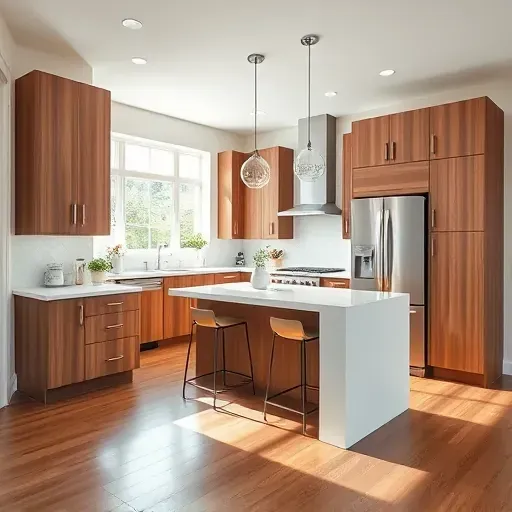 Stylish modern kitchen in Fairfield, OH featuring custom cabinetry, quartz countertops, and natural light-filled space.