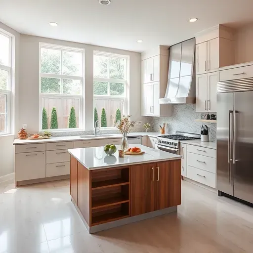 Modern kitchen remodel in Ross Township OH with sleek cabinetry, polished countertops, and ample natural light.