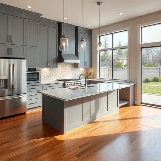 Freshly renovated kitchen in West Chester Township with modern cabinetry, stainless steel appliances, and elegant lighting.