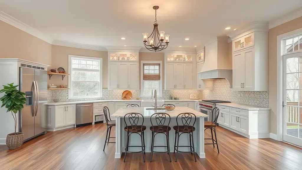 Remodeling in Germantown, OH showcasing modern kitchen and living area design.