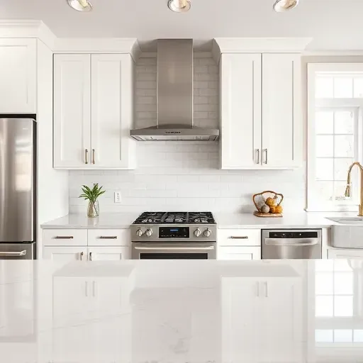 Freshly installed neutral subway tile backsplash in a modern West Chester Township kitchen with glossy white cabinets and stainless steel appliances
