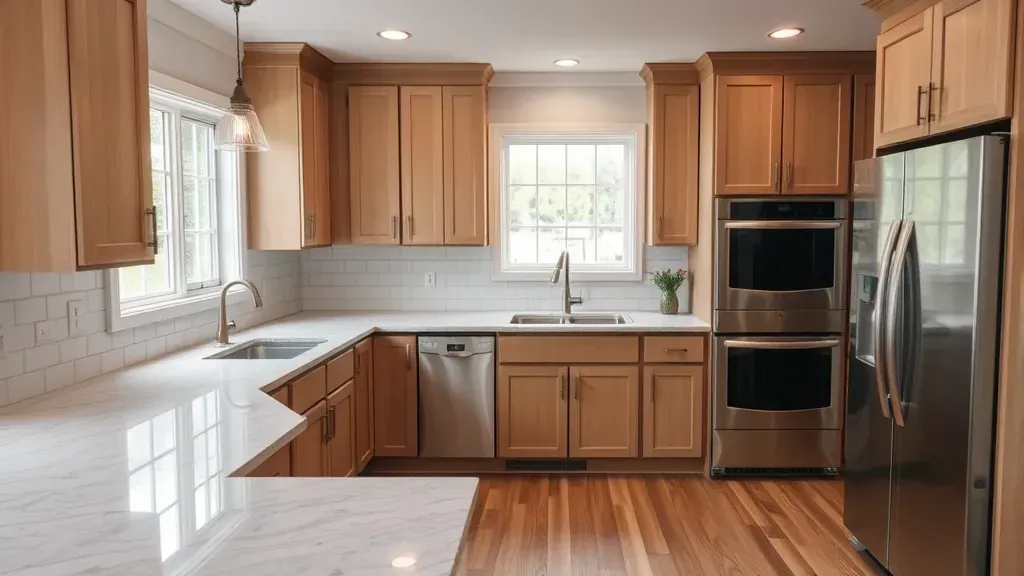 Kitchen countertop installation projects in West Chester Township OH showcasing various materials and designs.