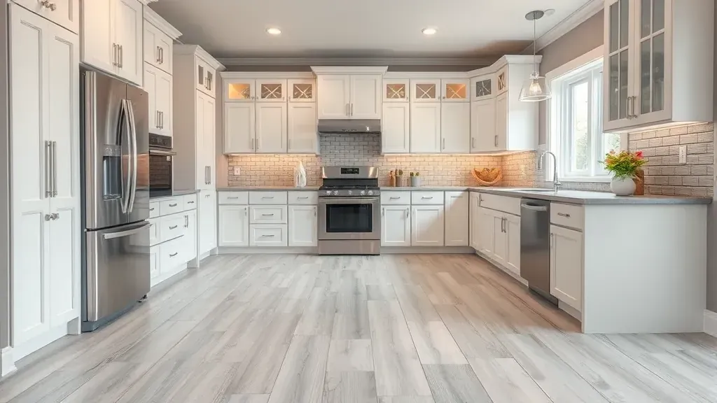 Luxury Vinyl Kitchen Flooring projects in West Chester Township OH showcasing stylish and durable designs.