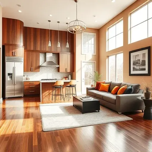 Remodeled living space in Greenhills OH features open-concept kitchen, sleek appliances, cozy furniture, and bright decor.