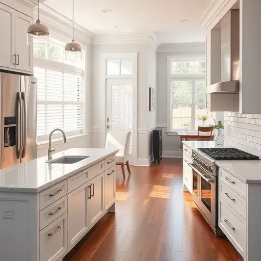 Remodeled kitchen in West Chester Township with quartz countertops, sleek appliances, and natural light enhancing the space.
