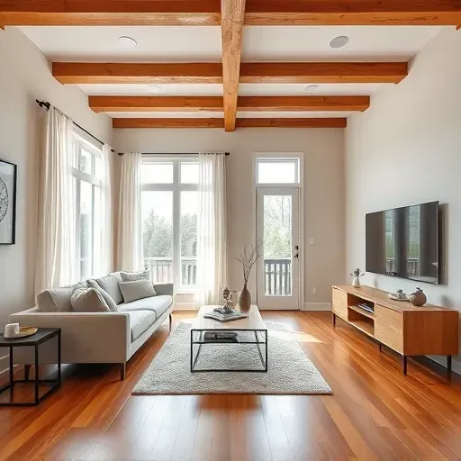 Stylish living room remodel in Norwood, OH features hardwood floors, modern furniture, and natural light ambiance.