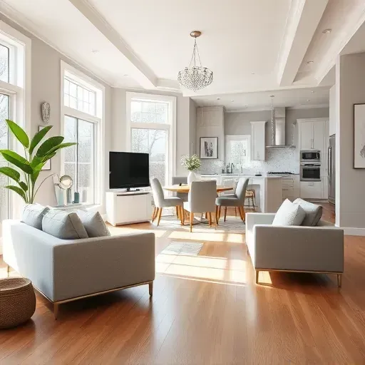 Modern living room in Kenwood, OH with elegant furniture, natural light, and stylish decor showcasing a remodeled space.