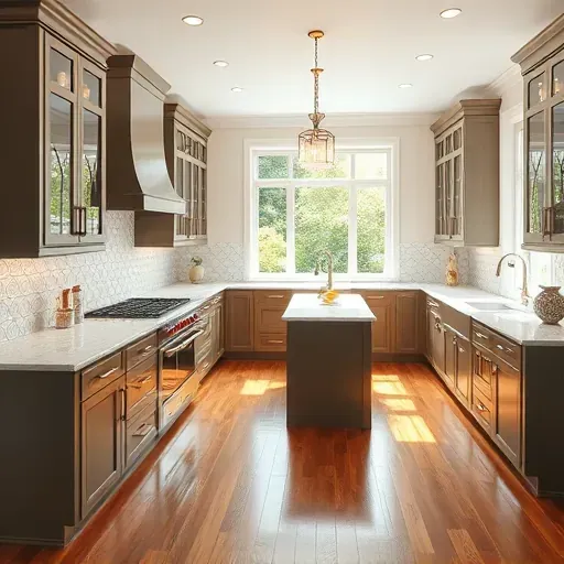 Modern Norwood kitchen remodel featuring high-end appliances, elegant cabinetry, quartz countertops, and natural light.