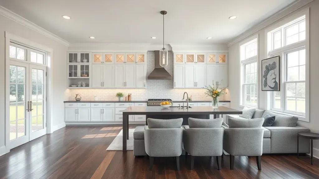 Remodeling in Glendale, OH showcasing modern kitchen design with sleek finishes and bright lighting.