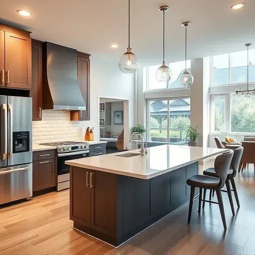 Remodeled kitchen in West Chester Township, OH with quartz countertops, stainless steel appliances, and custom cabinetry.