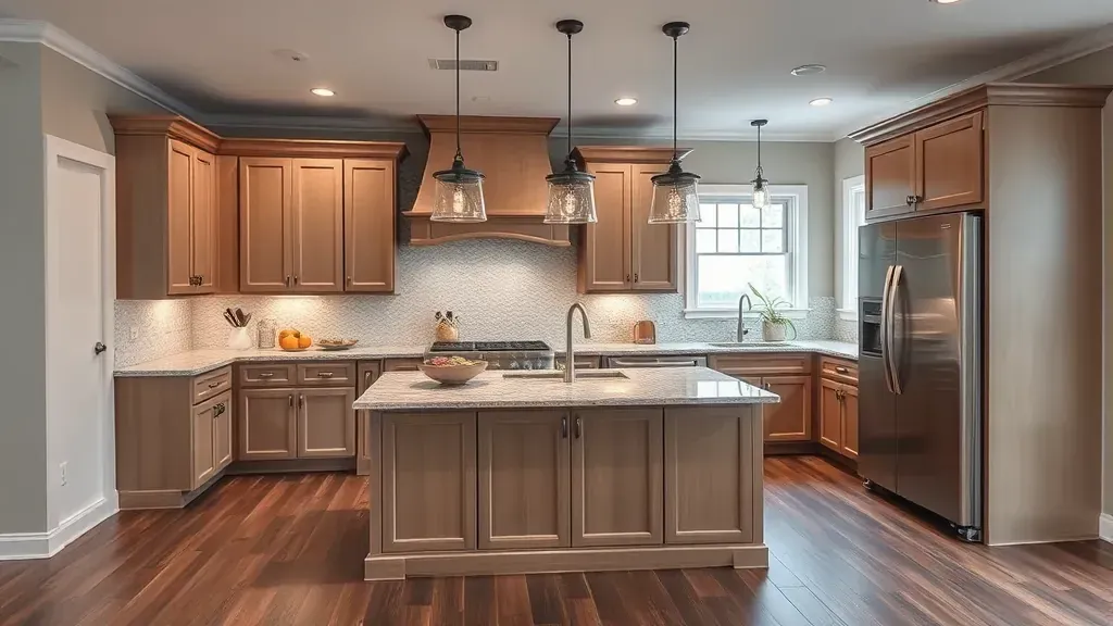 Kitchen island installation project showcasing modern design in West Chester Township, OH