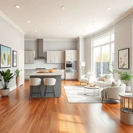 Modern renovated living space in Reading OH features sleek furniture, elegant lighting, and natural light-filled atmosphere.