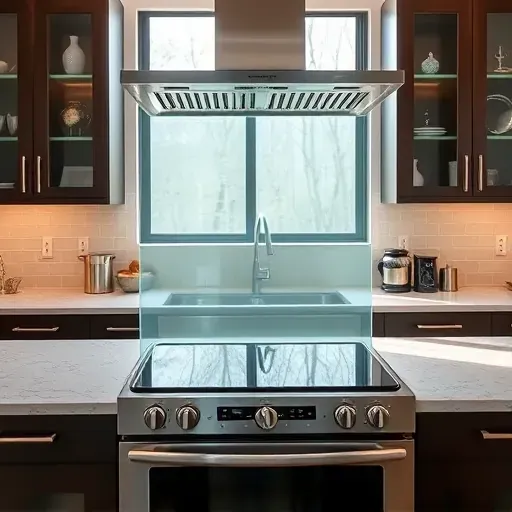 Beautiful glass backsplash in a modern West Chester kitchen with sleek surfaces, natural light, and stylish details