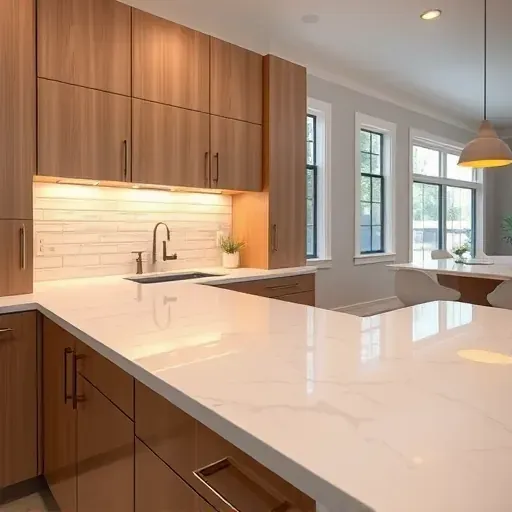 Completed under-cabinet LED lighting in a modern West Chester OH kitchen highlighting warm glow, sleek cabinetry, and stylish backsplash
