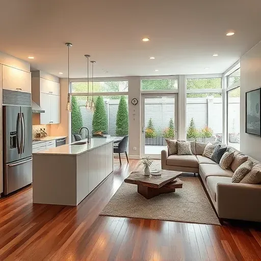 Stylish open-concept living area in Norwood, OH, featuring modern architecture, high-end kitchen, and elegant decor.