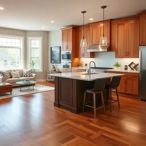 A modern kitchen remodel in West Chester Township with sleek cabinetry, quartz countertops, and inviting lighting.