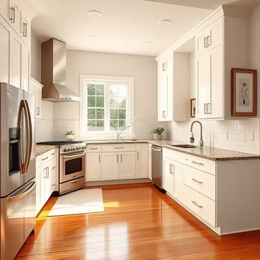 Modern kitchen remodel in Trenton OH with stainless steel appliances, granite countertops, and natural lighting.