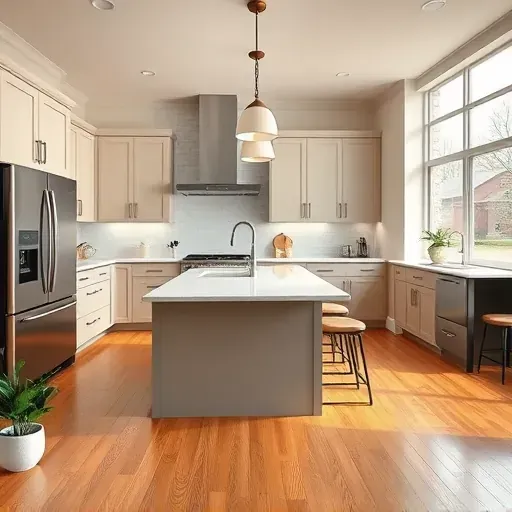 Completed kitchen remodel in West Chester Township OH with quartz countertops, modern cabinetry, and stainless steel appliances.