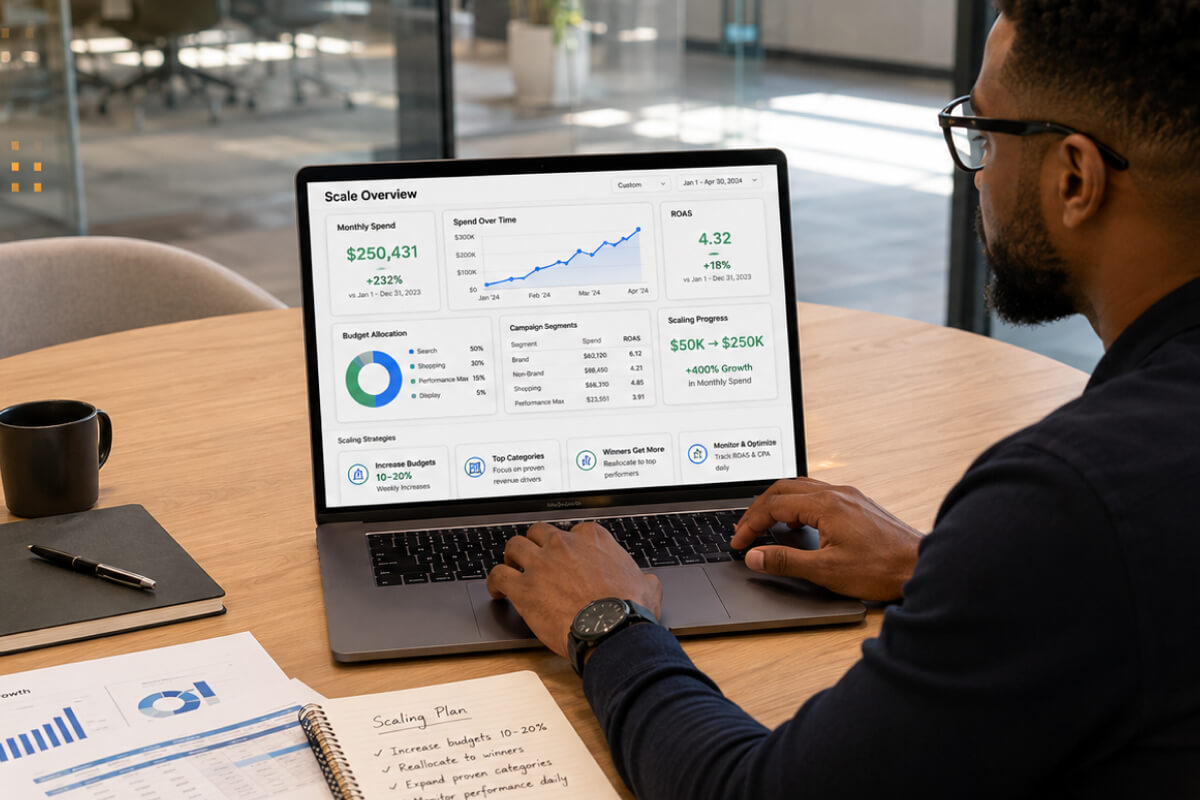 How to Scale Google Ads at $50k–$250k/Month: Proven Strategies