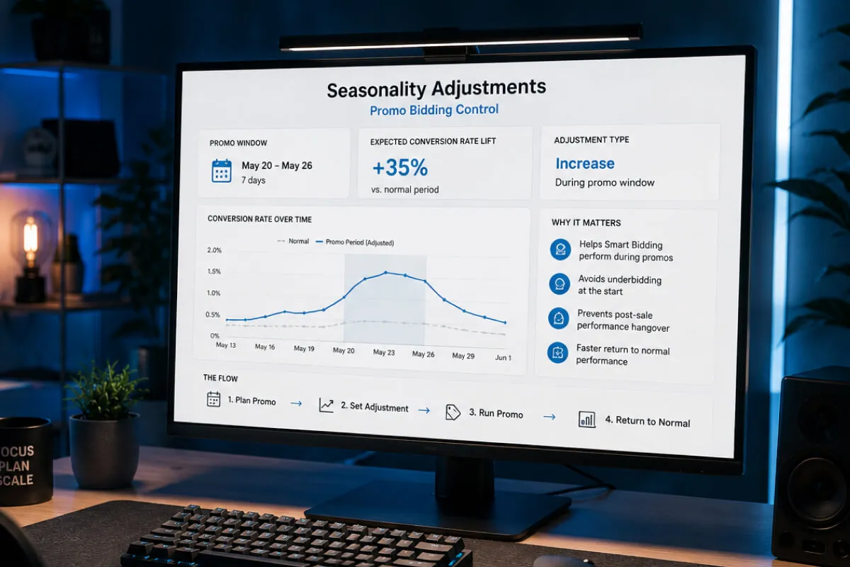 Seasonality Adjustments Google Ads: Promo Bidding Control (Without the Post-Sale Hangover)