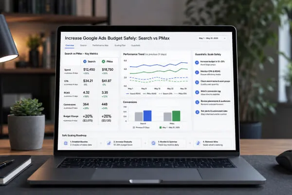Increase Google Ads Budget Safely: Search vs PMax