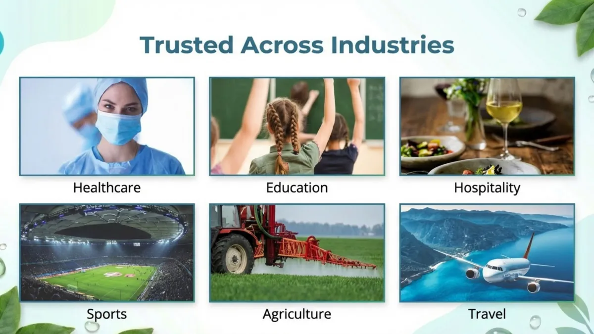 alt="Tough on germs, safe for families — HOCl for toys, produce, healthcare spaces, and food processing (no rinse required)" 