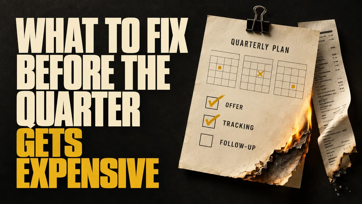 What to fix before the quarter gets expensive