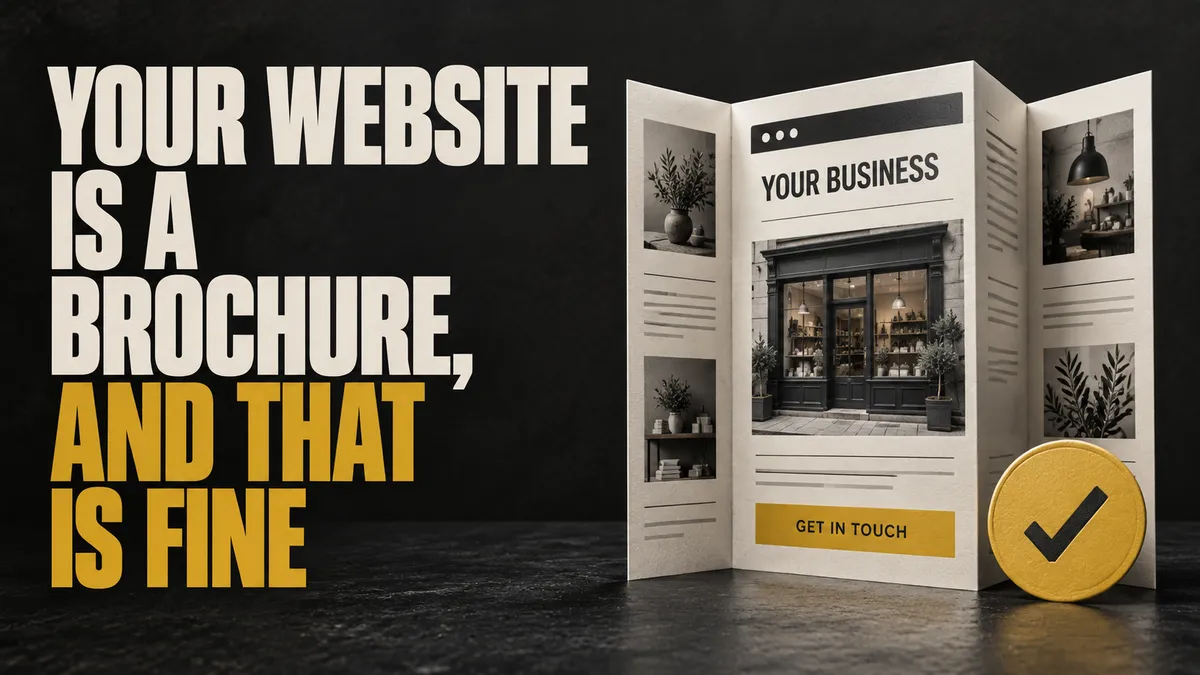 Your website is a brochure, and that is fine