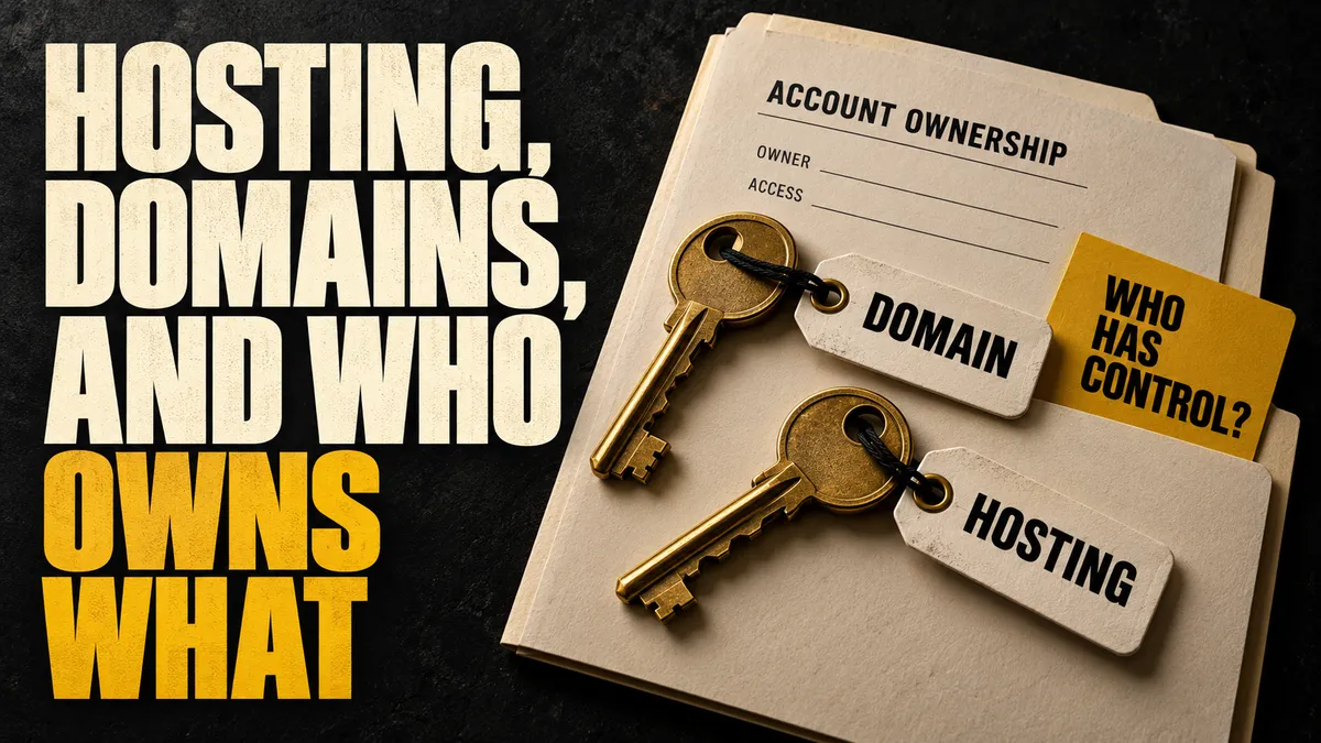 Hosting, domains, and who owns what