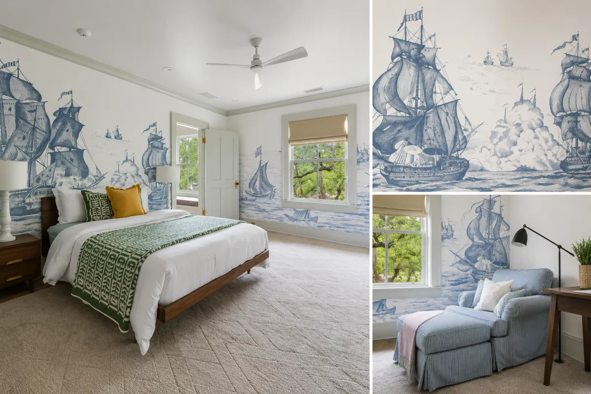 Large view of cozy vintage bedroom