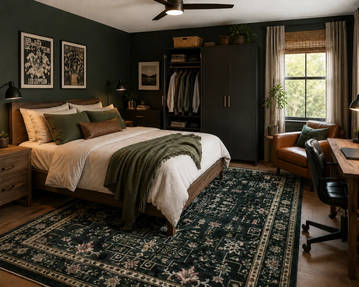 A curated modern living space showcasing neutral tones and textured layers