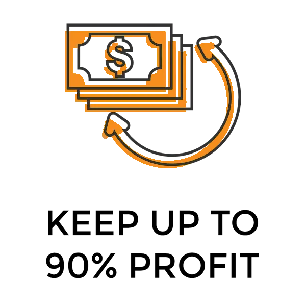 Keep up to 90% profit