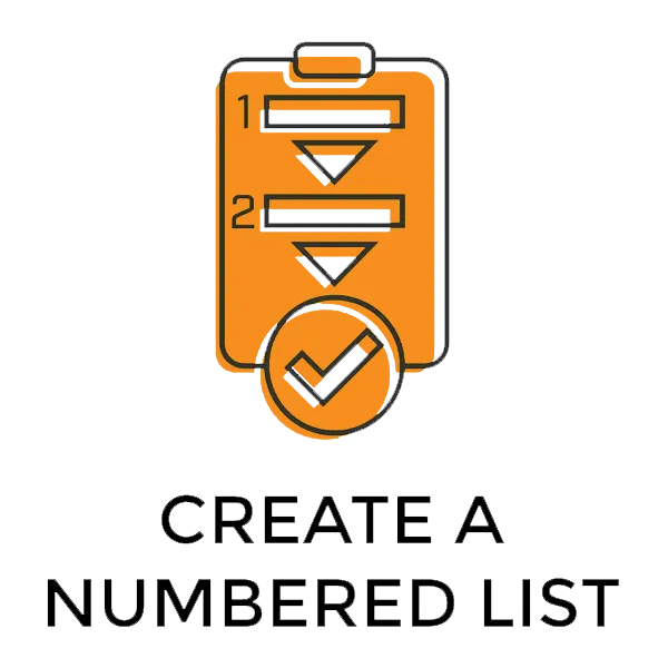Create a numbered list
