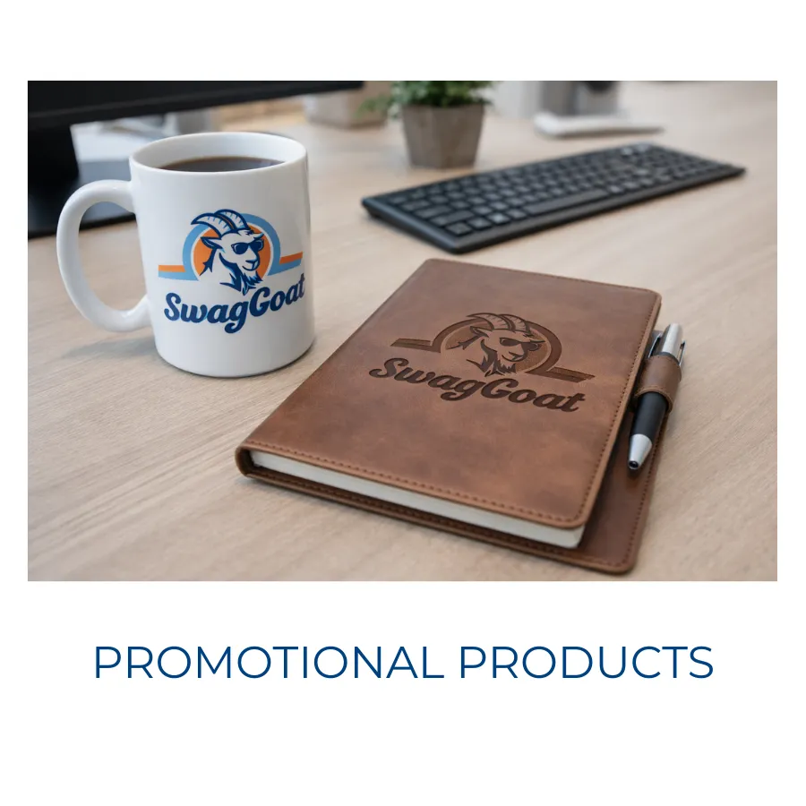 Promotional Products - Boost your visibility with custom-branded giveaways, from drinkware to office supplies and beyond