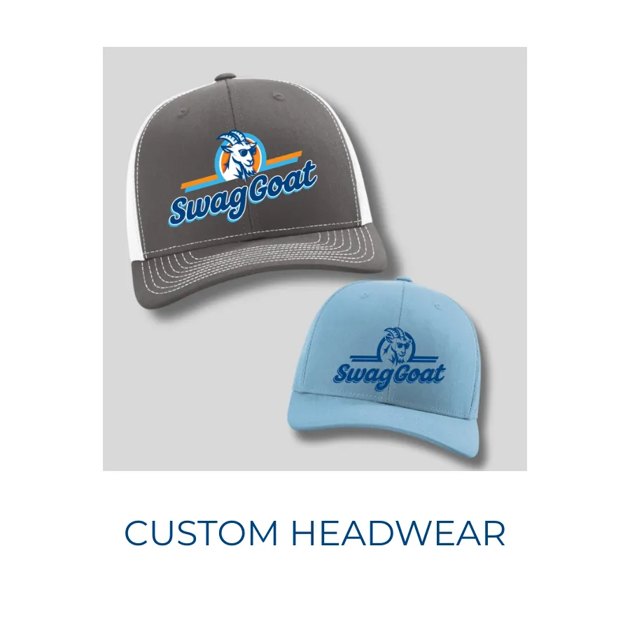 Custom Headwear - Stand out with branded hats, beanies, and caps customized with your logo or design.