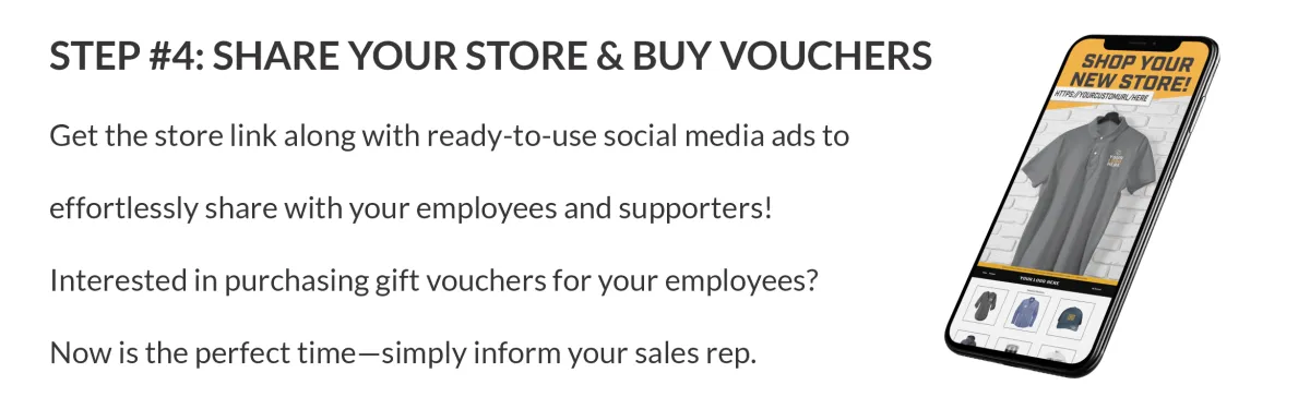 Step 4: Share your store & buy vouchers