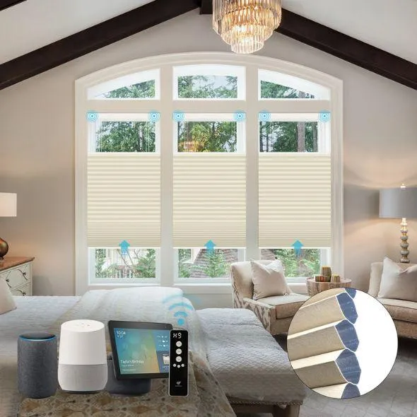 This is a Motorized Blackout Levitate Cellular Shades Nowa