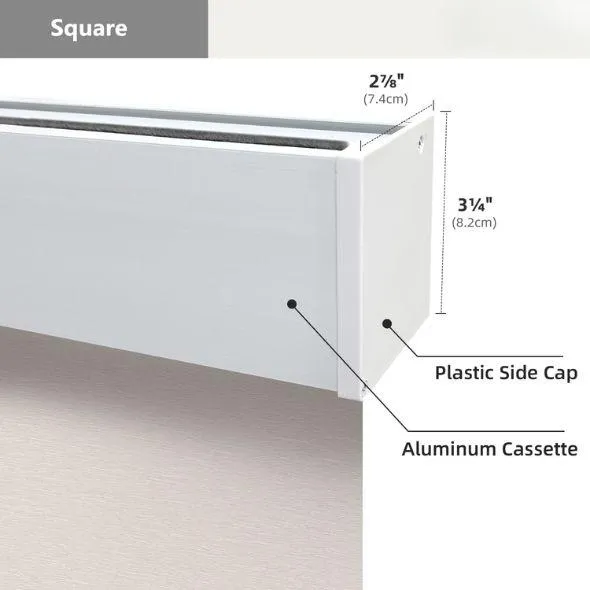 Square Valance Roller Shades 100% Blackout Essential