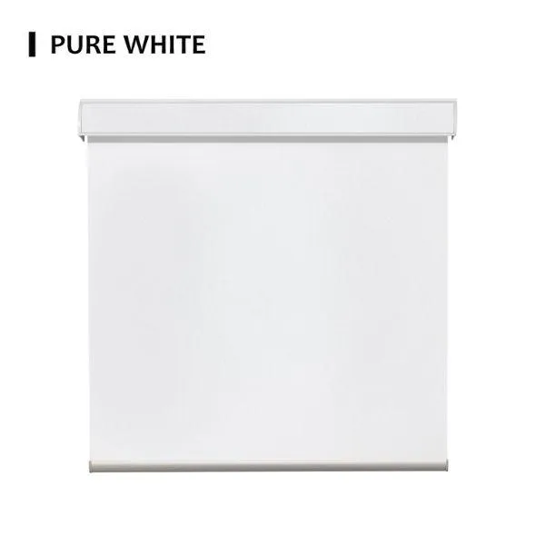 Pure White Fabric Roller Shades 100% Blackout Vinyl