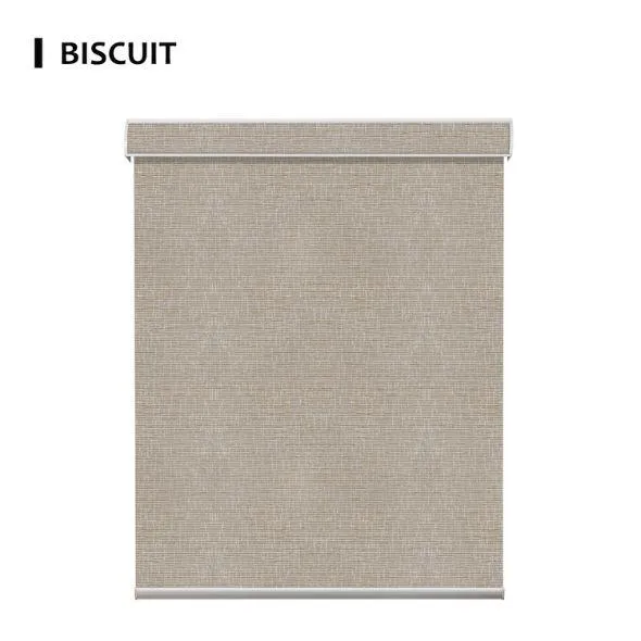 Fabric Biscuit Roller Shades 100% Blackout Safari